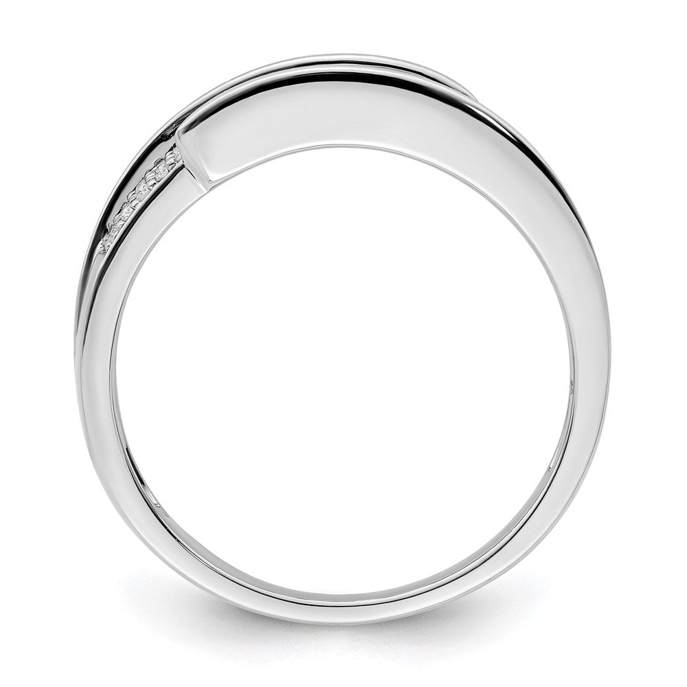 14K White Gold Family Jewelry Genuine Stone & Diamond Set Ring - 50