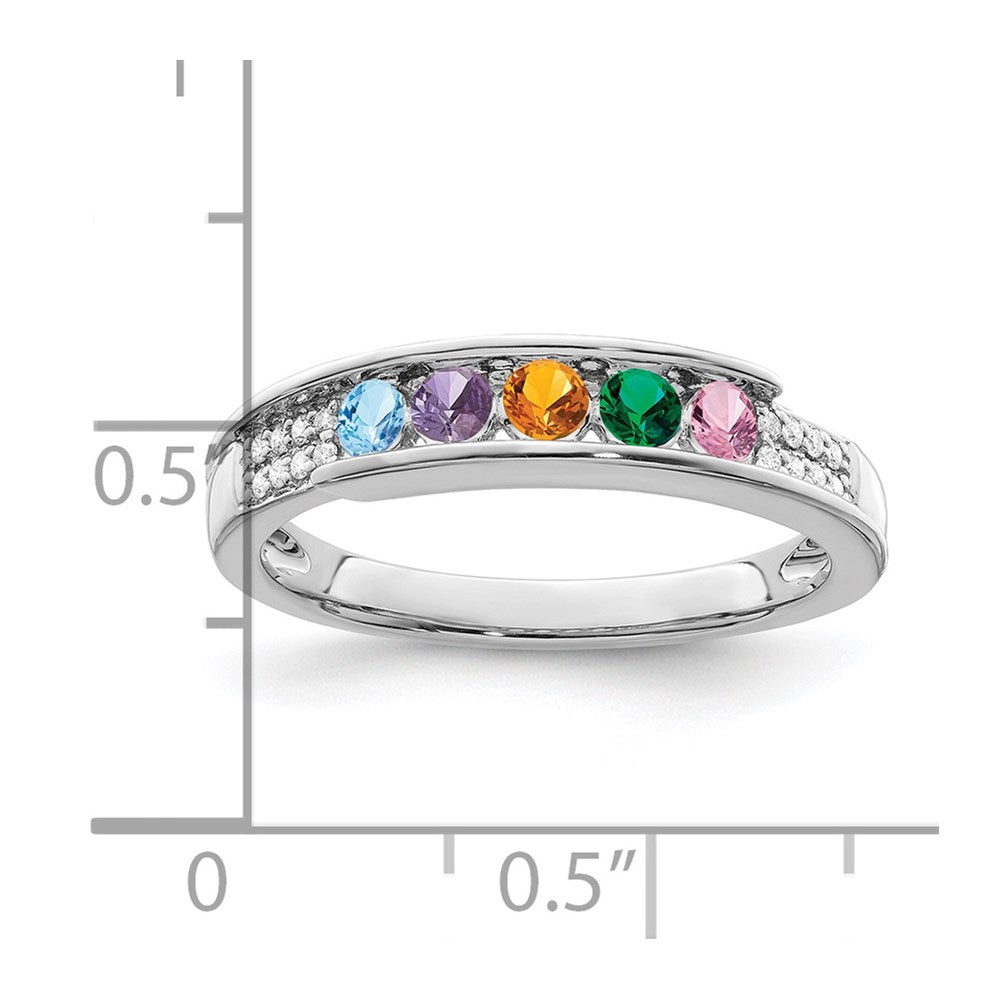 14K White Gold Family Jewelry Diamond Semi-Set Ring - 52