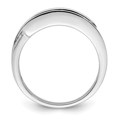 14K White Gold Family Jewelry Synthetic Stone & Diamond Set Ring - 3