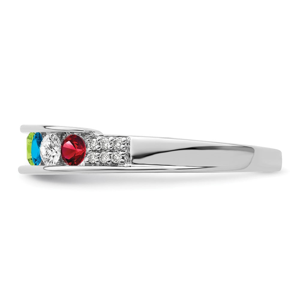 14K White Gold Family Jewelry Diamond Semi-Set Ring