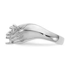 14k White Gold 5 Stone Family Ring Mounting