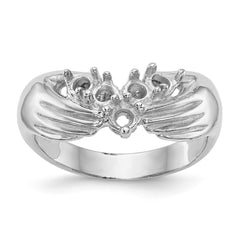 14k White Gold 5 Stone Family Ring Mounting