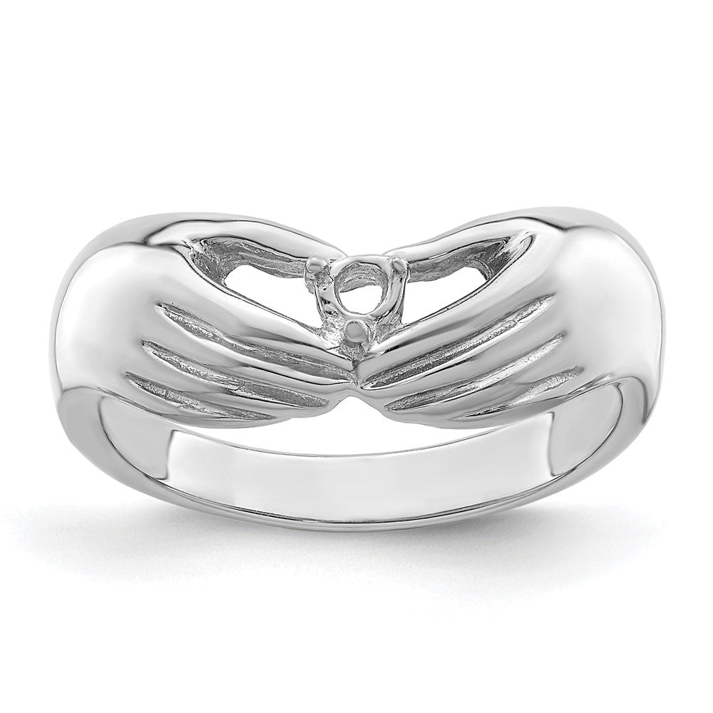 14k White Gold 1 Synthetic Stone Family Ring - 2