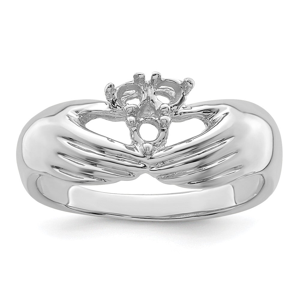 14k White Gold 3 Synthetic Stone Family Ring