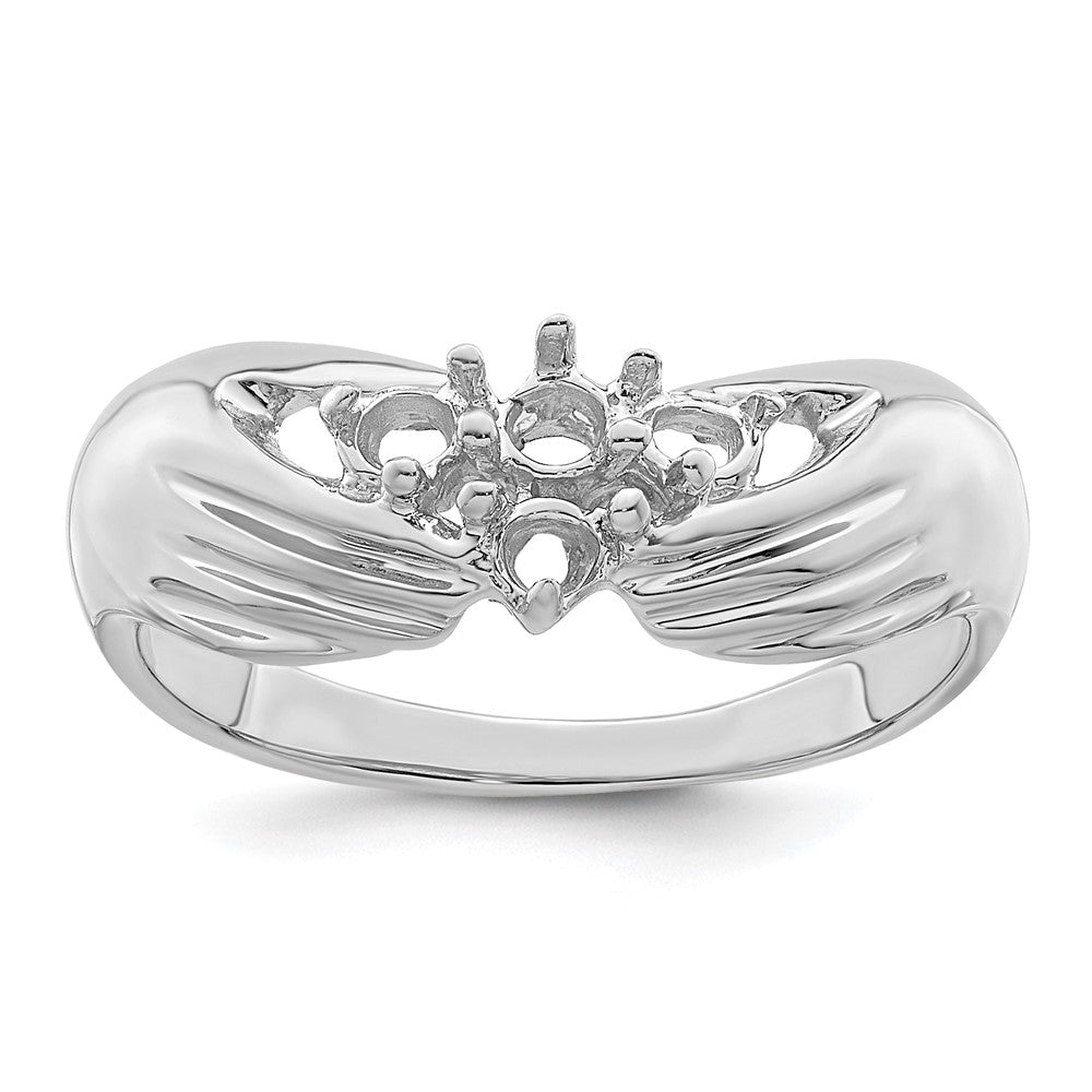 14k White Gold 4 Synthetic Stone Family Ring - 2