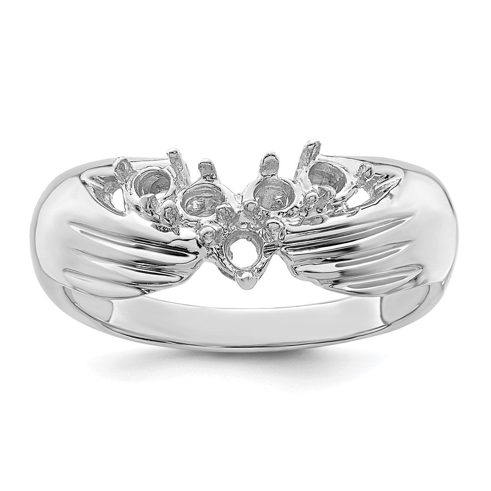 14k White Gold 5 Synthetic Stone Family Ring