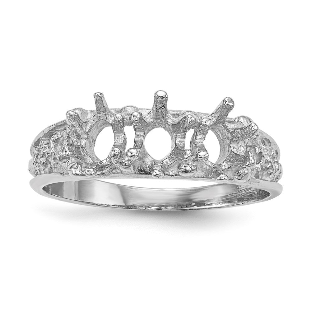 10k White Gold 3 Stone Family Ring Mounting