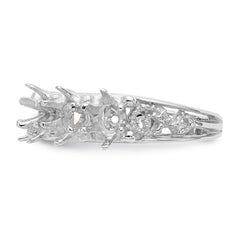 14k White Gold 6 Stone Family Ring Mounting - 2