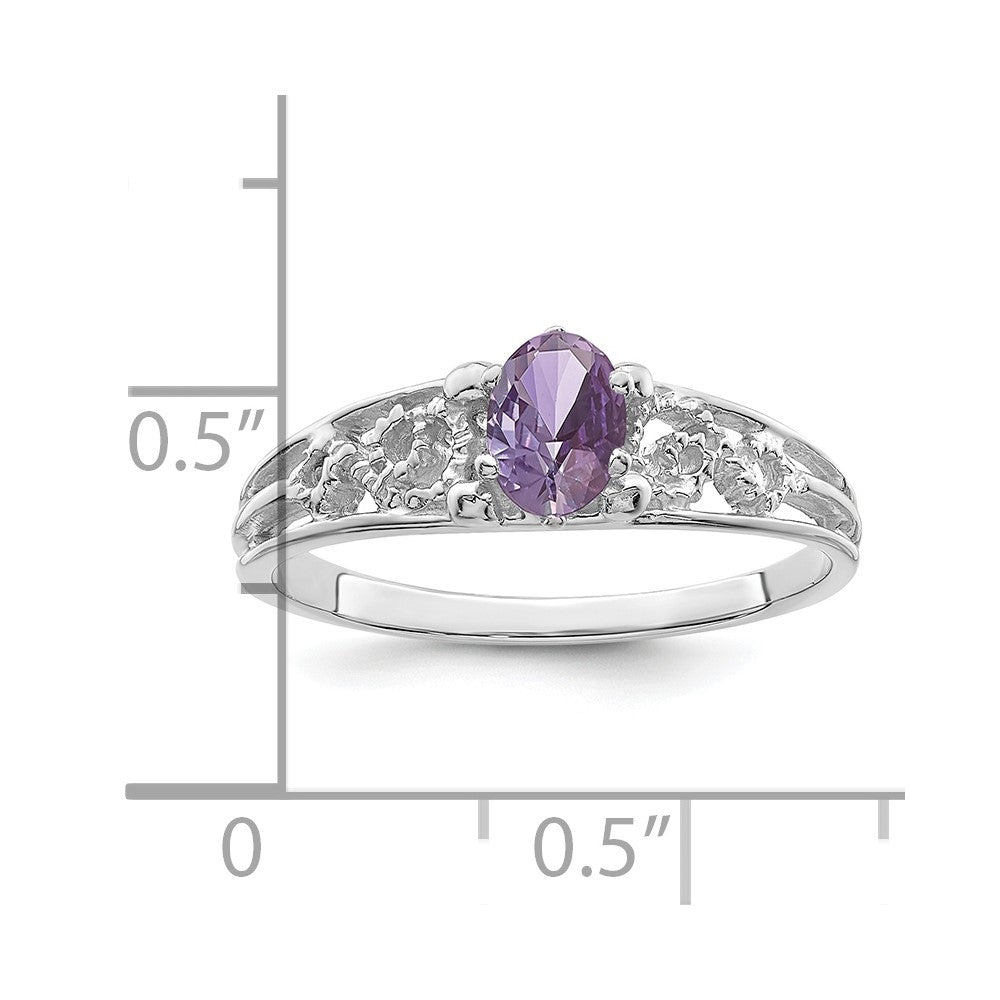 14k White Gold 1 Genuine Stone Family Ring - 2