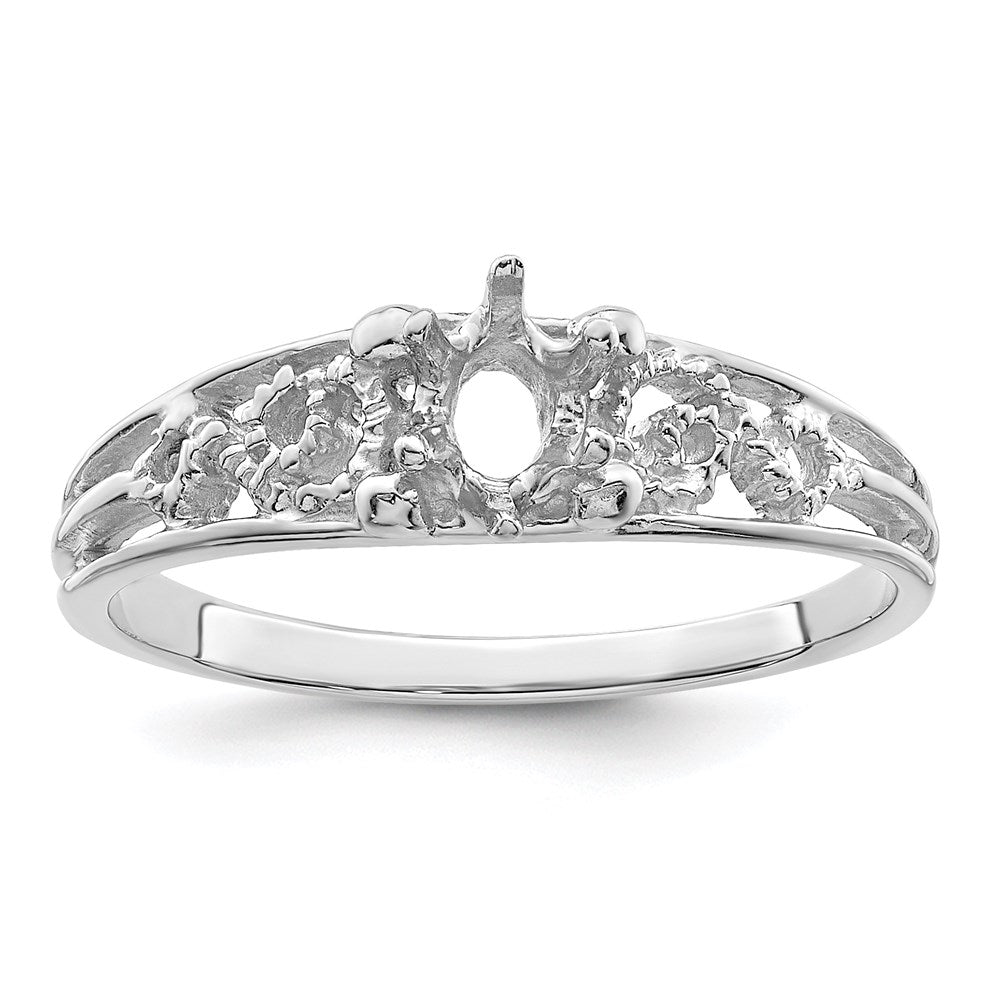 14k White Gold 1 Genuine Stone Family Ring - 2