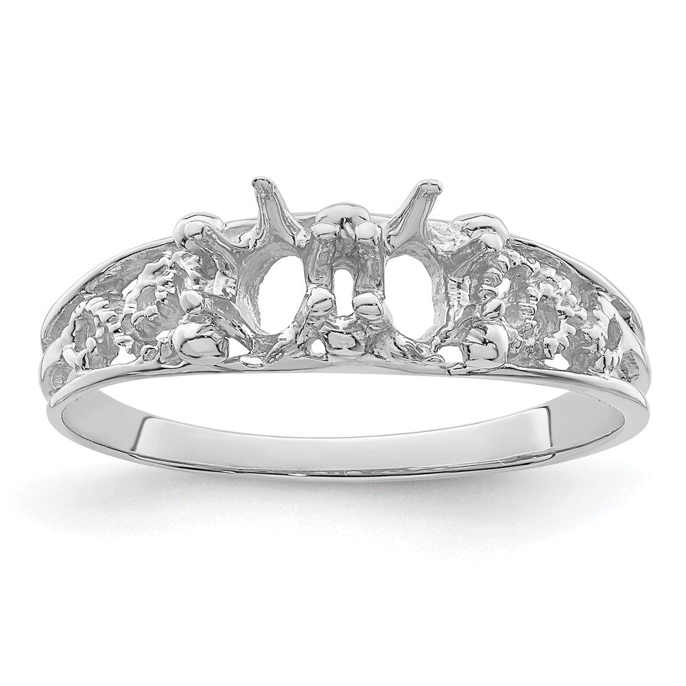 14k White Gold 2 Genuine Stone Family Ring - 2