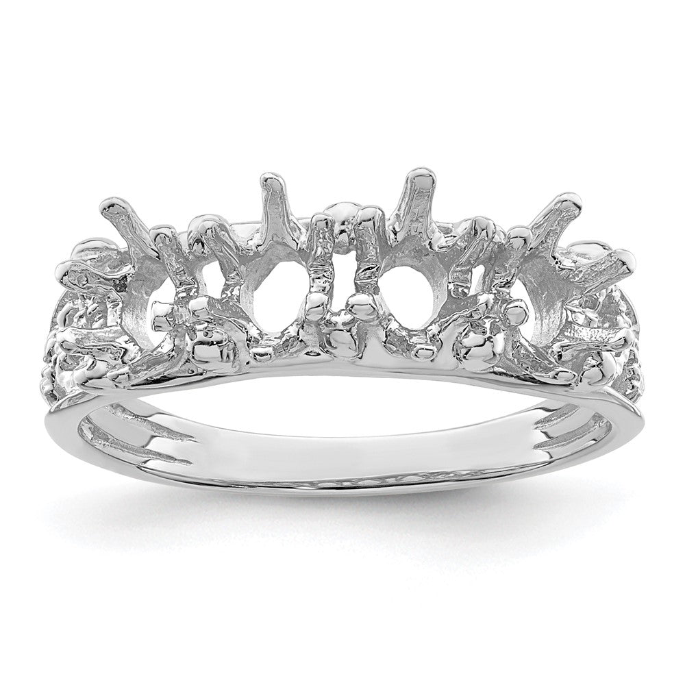 14k White Gold 4 Synthetic Stone Family Ring