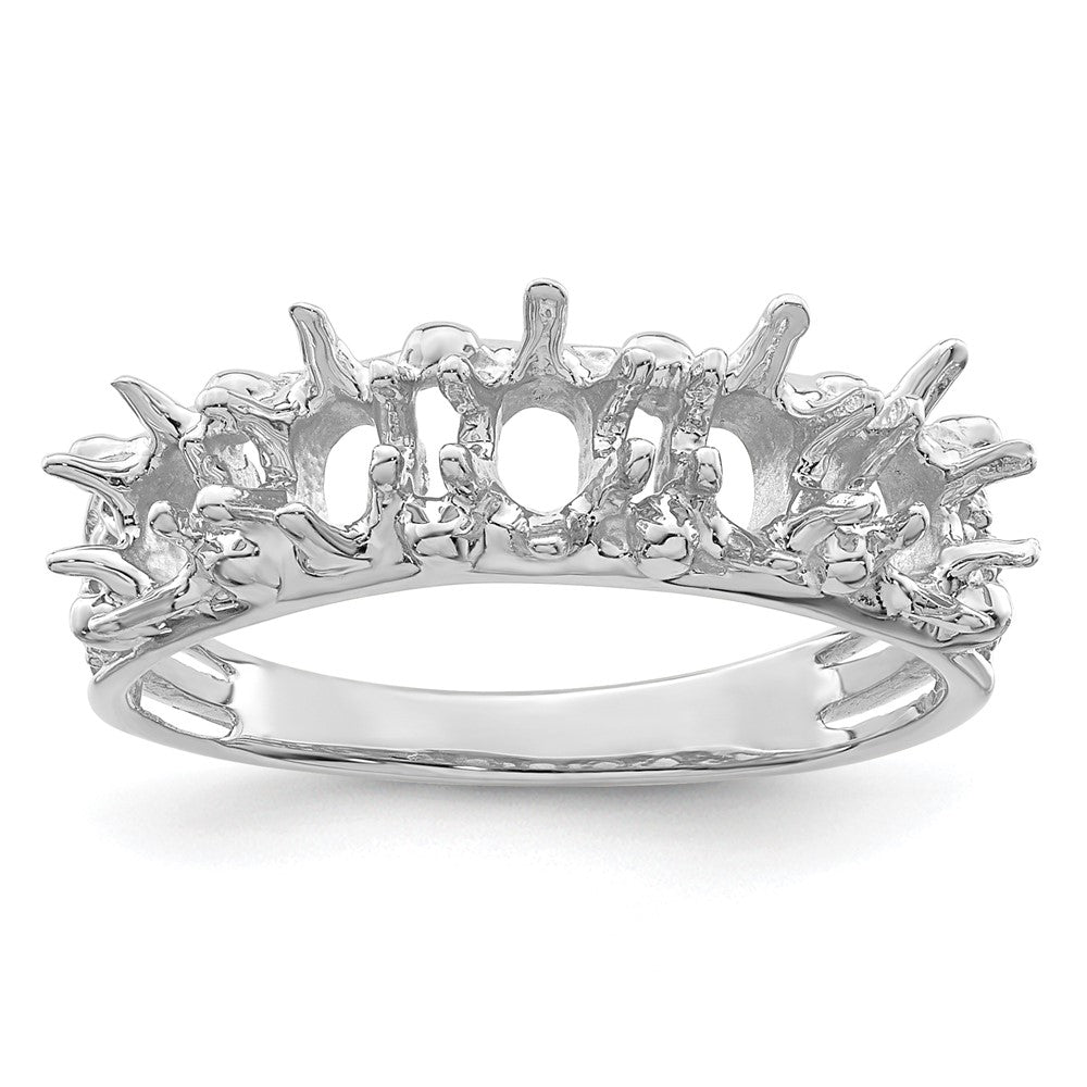 14k White Gold 5 Genuine Stone Family Ring - 2