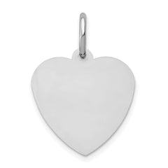 10k White Gold Small Heart Disc Name Charm