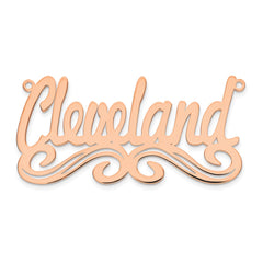 Sterling Silver/Rose-plated Large Polished Name Plate