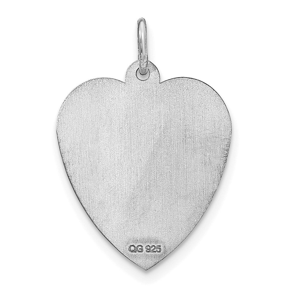 10k White Gold Heart Disc Name Charm