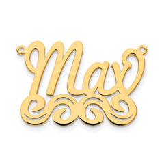 Sterling Silver/Gold-plated Medium Polished Name Plate