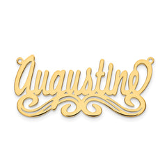 14k Yellow Gold Medium Polished Name Plate