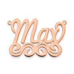 Sterling Silver/Rose-plated Medium Polished Name Plate