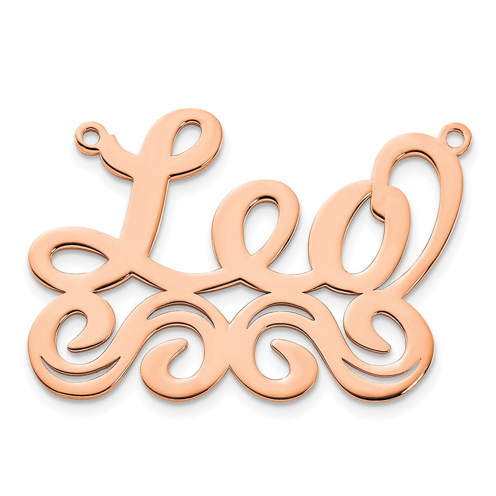 Sterling Silver/Rose-plated Medium Polished Name Plate