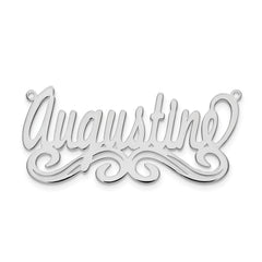 10k White Gold Medium Polished Name Plate