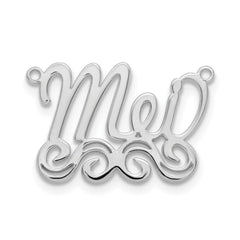 Sterling Silver/Rhodium-plated Small Polished Name Plate