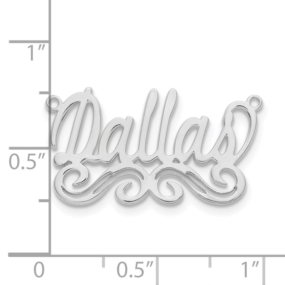 10k White Gold Small Polished Name Plate