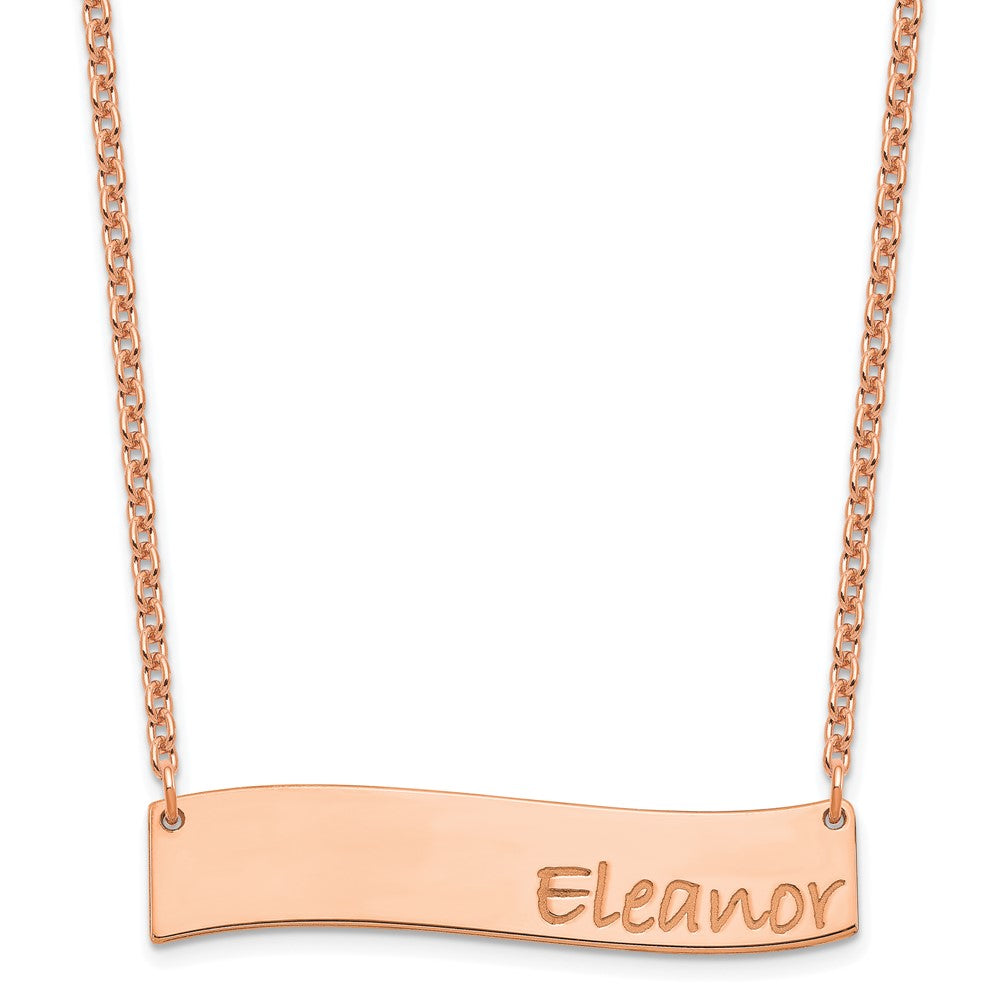 SS/Rose-plated Medium BRADLEY HAND Curved Bar Necklace - 2