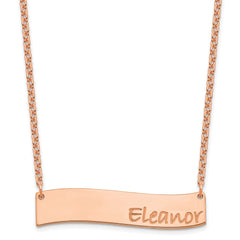 SS/Rose-plated Medium BRADLEY HAND Curved Bar Necklace - 2