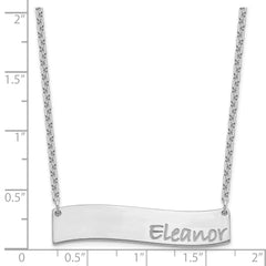 SS/Rhodium-plated Medium BRADLEY HAND Curved Bar Necklace