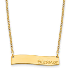 SS/Gold-plated Small BRADLEY HAND Curved Bar Necklace