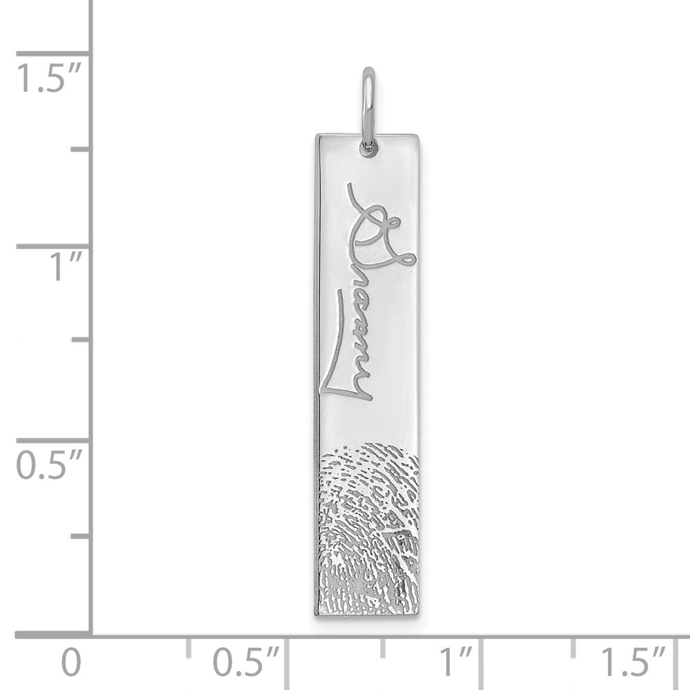 10k White Gold Signature and Fingerprint Charm