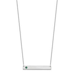 10KW 1 Birthstone w/ 14k Bezel Large Bar Necklace