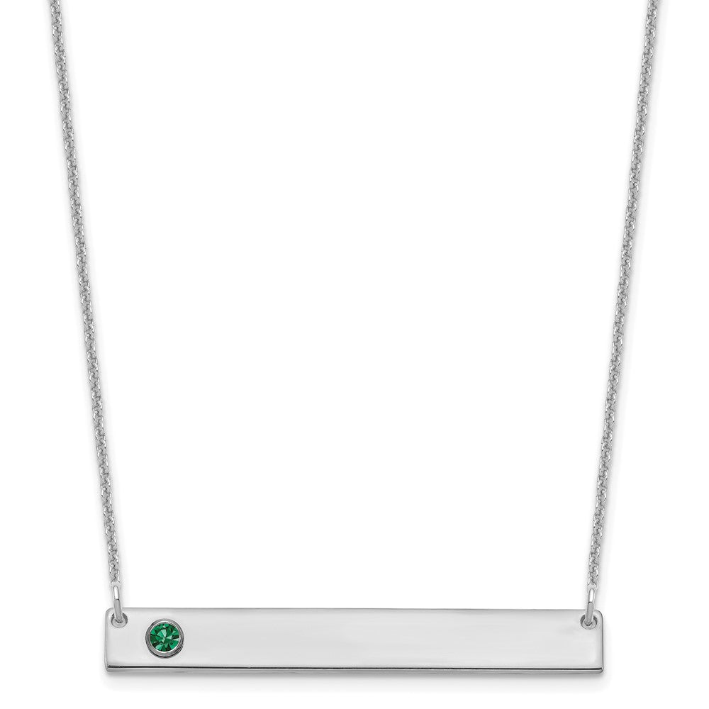 10KW 1 Birthstone w/ 14k Bezel Large Bar Necklace