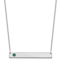 10KW 1 Birthstone w/ 14k Bezel Large Bar Necklace