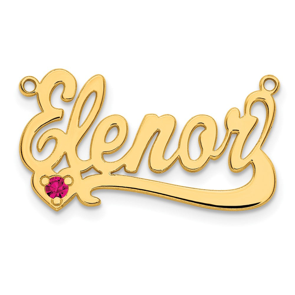 Sterling Silver/Gold-plated Birthstone Heart Name Plate - 2