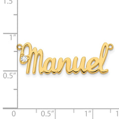 Sterling Silver/Gold-plated Birthstone Name Plate