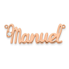 Sterling Silver/Rose-plated Birthstone Name Plate