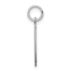 14k White Gold Block Font Name Bar Charm