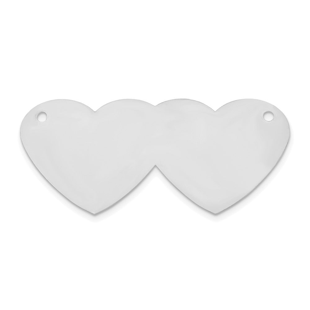 10k White Gold Double Heart Name Plate