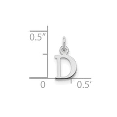 Sterling Silver Rhodium-plated Letter D Initial Charm - 2