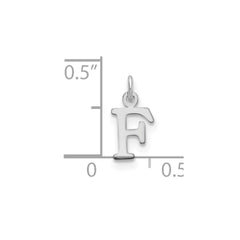Sterling Silver Rhodium-plated Letter F Initial Charm - 2