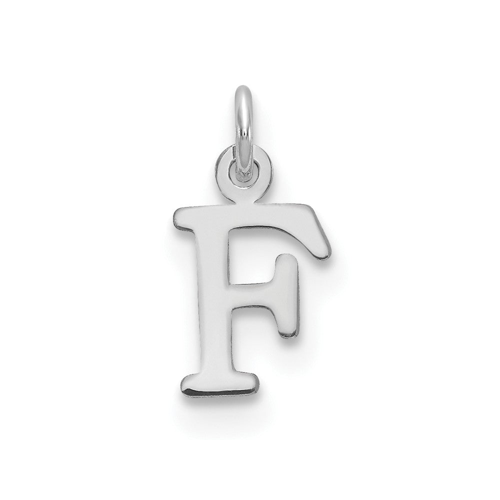 Sterling Silver Rhodium-plated Letter F Initial Charm - 2