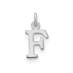Sterling Silver Rhodium-plated Letter F Initial Charm - 2