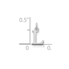 Sterling Silver Rhodium-plated Letter L Initial Charm - 2