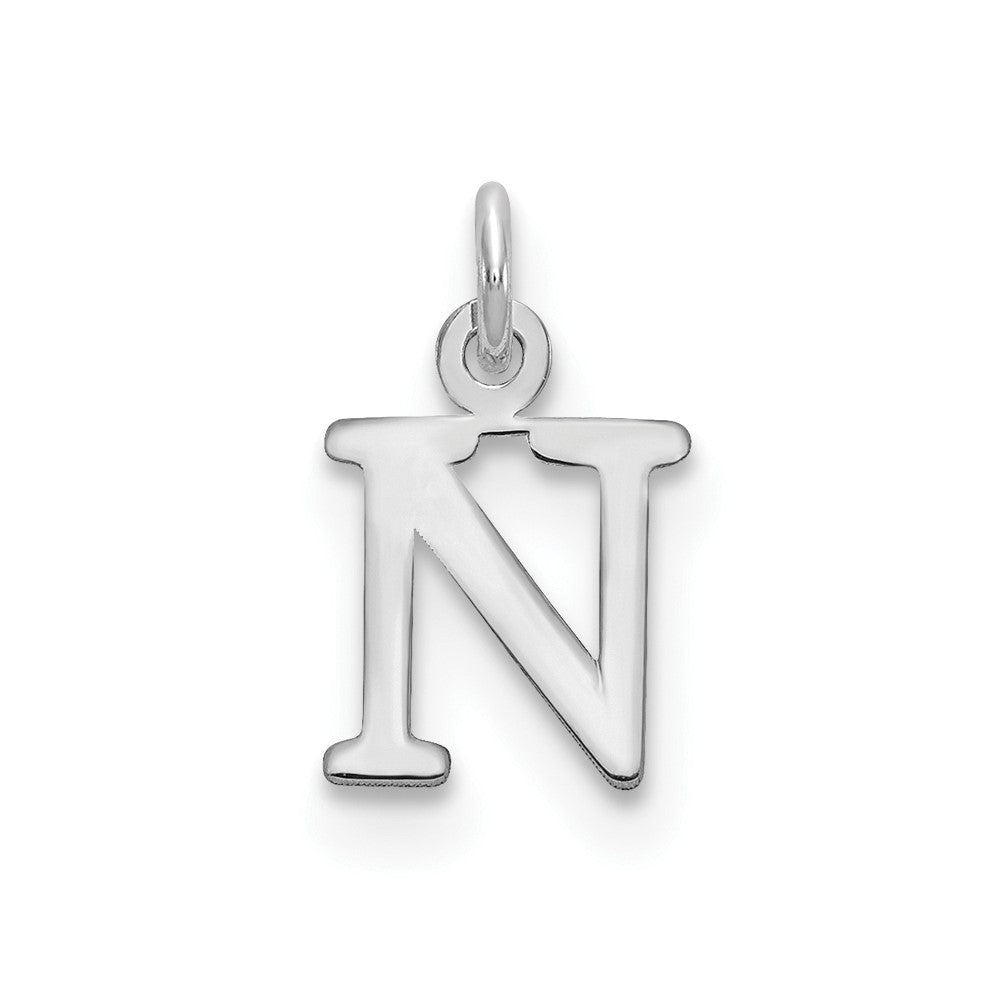 Sterling Silver Rhodium-plated Letter N Initial Charm - 2