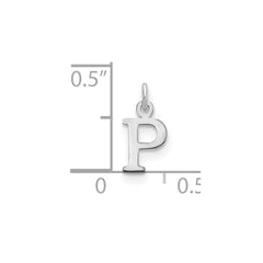 Sterling Silver Rhodium-plated Letter P Initial Charm - 2