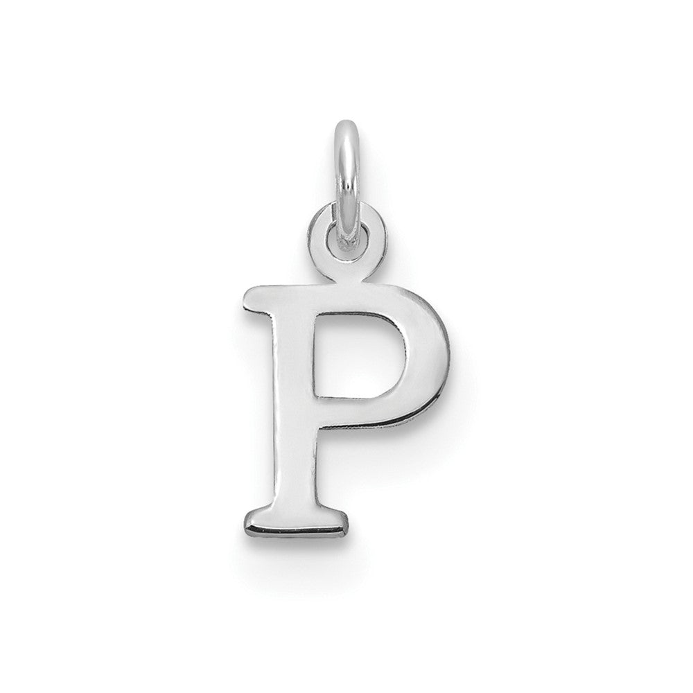 Sterling Silver Rhodium-plated Letter P Initial Charm - 2