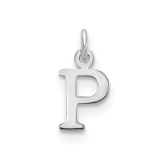 Sterling Silver Rhodium-plated Letter P Initial Charm - 2