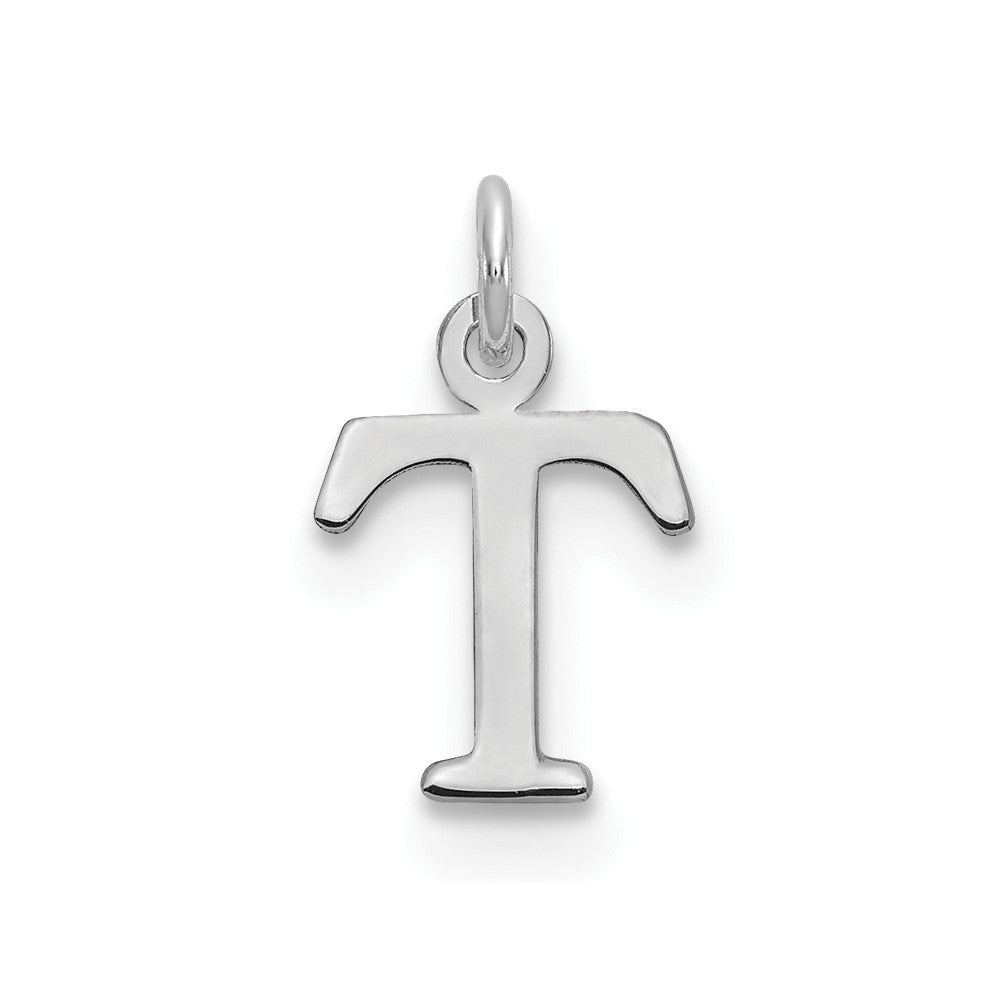 Sterling Silver Rhodium-plated Letter T Initial Charm - 2